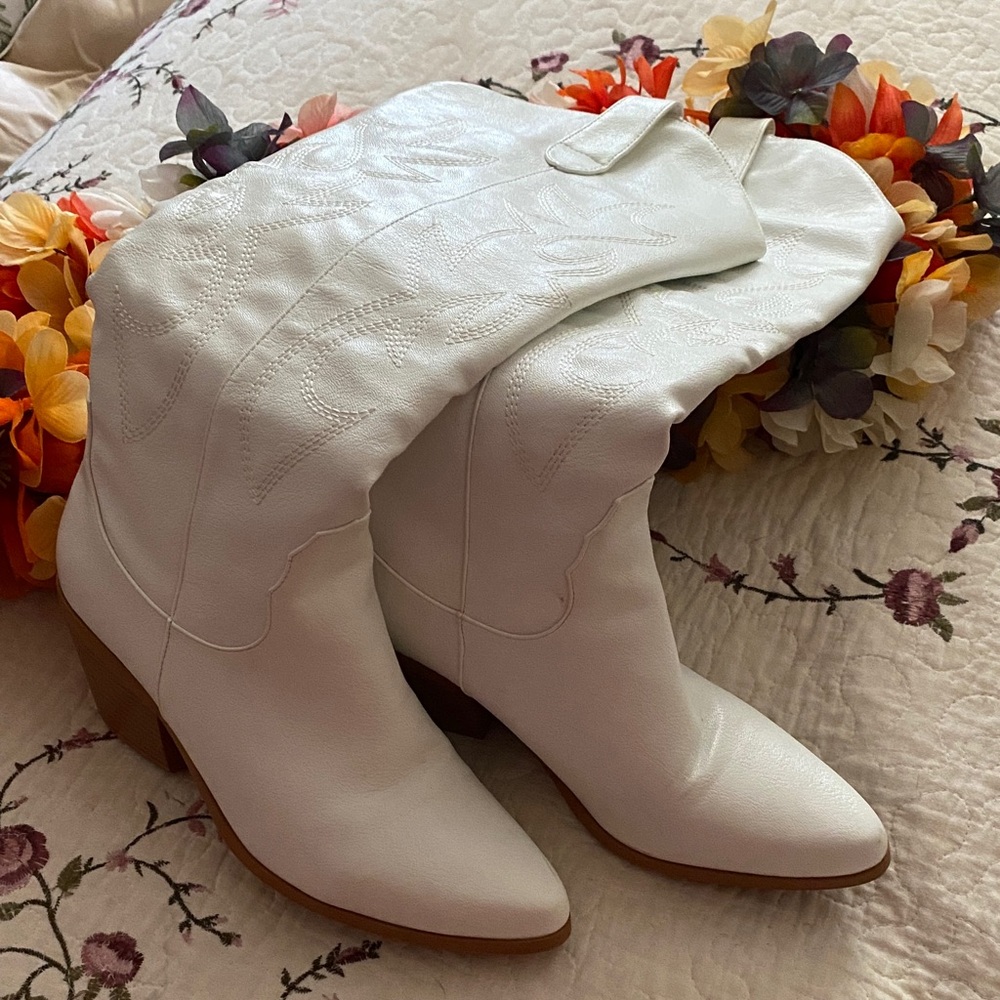 White Knee-High Boots